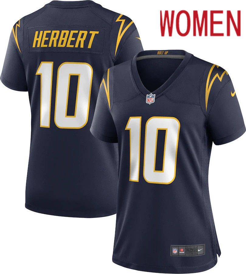 Women Los Angeles Chargers 10 Justin Herbert Nike Navy Alternate Game NFL Jersey